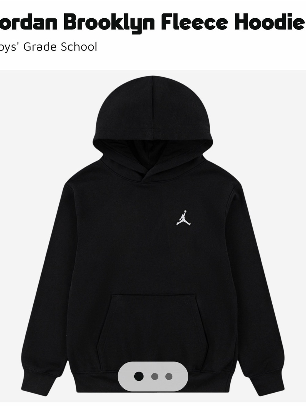 Jordan Black Hoodie with White Jumpman Chest Logo